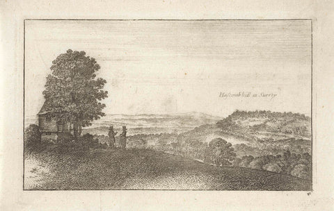 Landscape with view of Hascombe Hill, Wenceslaus Hollar, 1643 Canvas Print