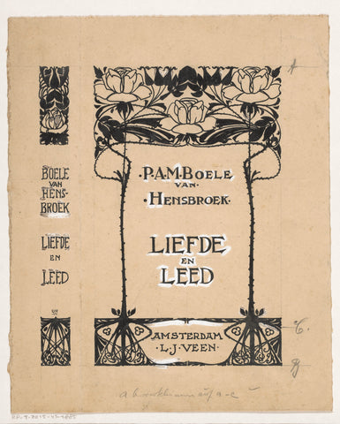 Band design for: P.A.M. Boele van Hensbroek, Liefde en leed, 1903, Willem Wenckebach, in or before 1903 Canvas Print