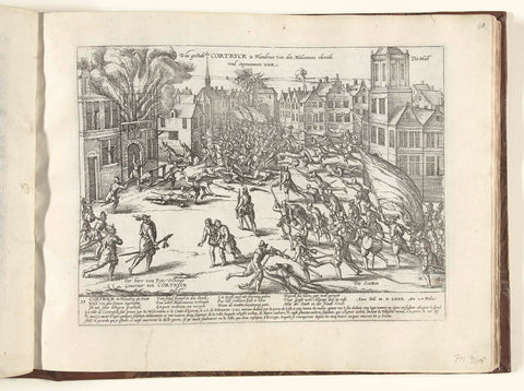 Kortrijk taken by the Malcontenten, 1580, Frans Hogenberg, 1580 - 1582 Canvas Print