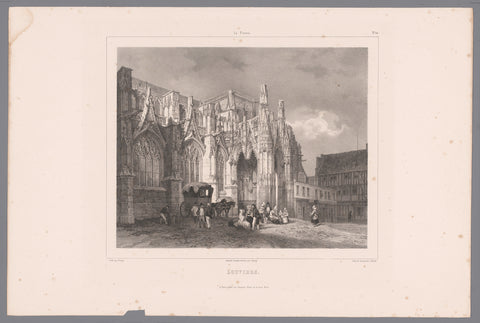 Zicht op de kerk Notre-Dame tee Louviers, Isodore-Laurent Deroy, 1834 Canvas Print