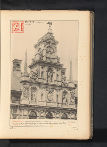 Decorations and sculptures at the town hall of Antwerp, anonymous, c. 1875 - in or before 1880 Canvas Print