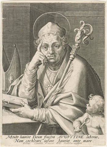 Church father Augustine, Aegidius Sadeler, 1580 - 1629 Canvas Print