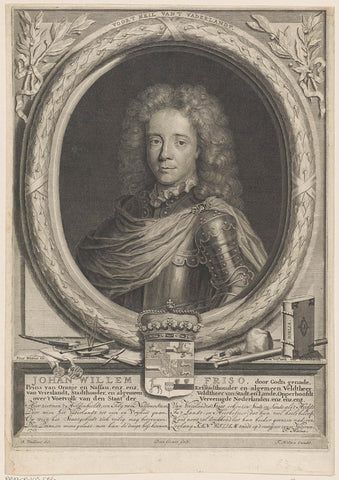 Portret van Johan Willem Friso, prins van Oranje-Nassau, Pieter van Gunst, 1707 Canvas Print