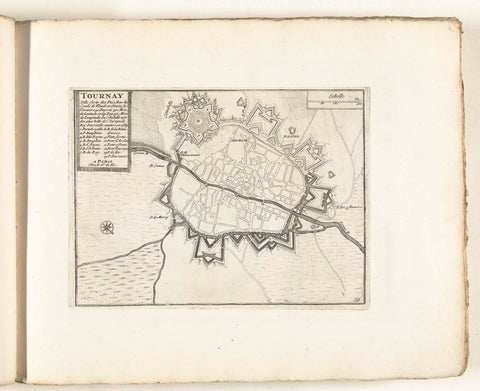 Map of Tournai, ca. 1702, anonymous, 1702 - 1703 Canvas Print