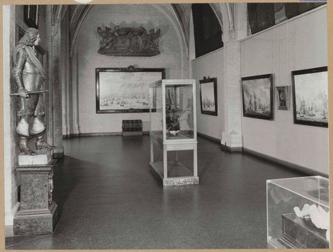 Room 109 seen to the southeast with paintings by Willem van de Velde the Elder, 1963 Canvas Print