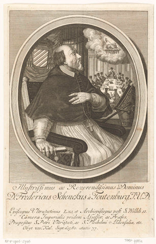 Portrait of Frederik Schenk van Toutenburg, archbishop of Utrecht, François van Bleyswijck, 1681-1726 Canvas Print