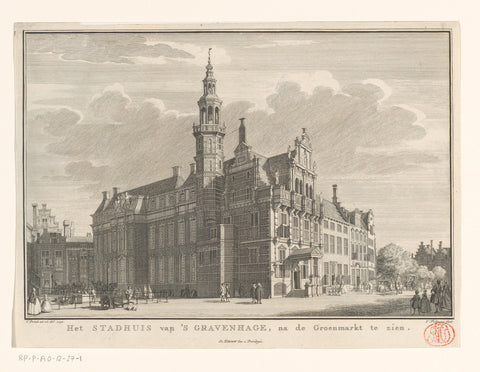 View of the Old Town Hall in The Hague, 1742, Jacob Folkema, 1745 - 1746 Canvas Print