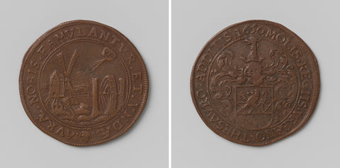 Deposit of the royal tax on mills in the treasury of the city of Brussels, calculation medal of Jean Vander Tommen, magistrate of the Brussels Treasury, anonymous, 1650 Canvas Print