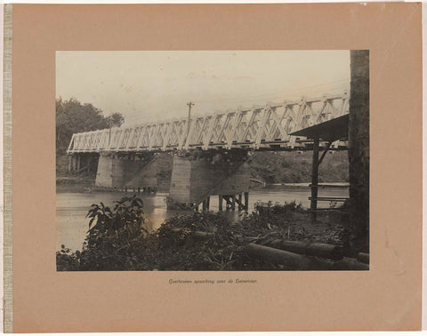 IJzerhouten spoorbrug over de Enimrivier, anonymous, 1921 - 1922 Canvas Print