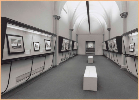 Room 128 of the National Print Room with various objects in display cases and benches for visitors, c. 1996 Canvas Print