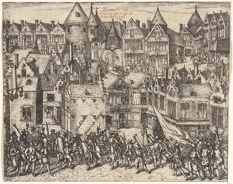 Calvinist riot in Antwerp conquered, 1567, anonymous, 1613 - 1615 Canvas Print