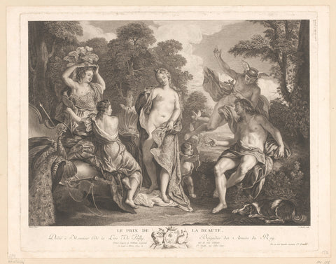 Judgment of Paris, Jean Daullé, 1763 - 1765 Canvas Print