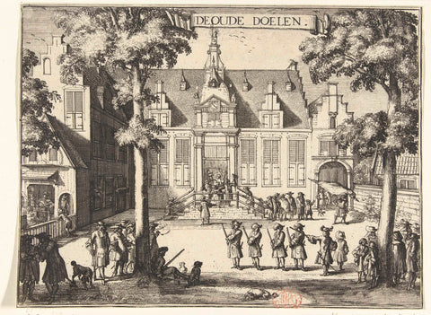 View of the Oude Doelen (Schuttersdoelen) in Haarlem, Romeyn de Hooghe, 1688 - 1689 Canvas Print