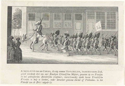 Cartoon on the exodus of a Rotterdam corps to Krimpen aan de Lek, 1787, anonymous, 1787 Canvas Print