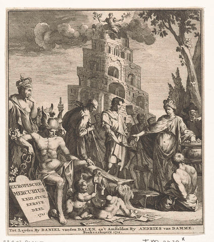 Title page for the Europian Mercury of 1712, anonymous, 1712 Canvas Print