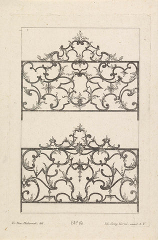 Two fences, anonymous, 1731 - 1775 Canvas Print