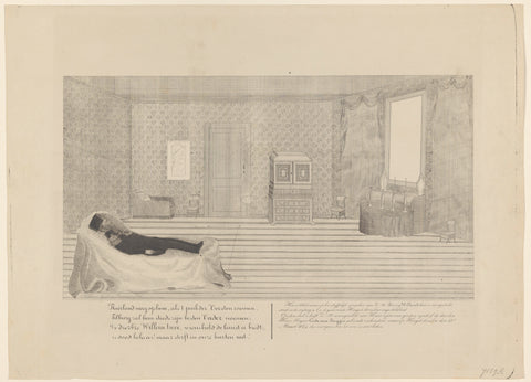 King William II laid out on his starbed, 1849, Louis Demouge, 1849 Canvas Print