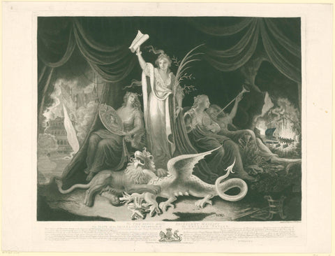 Allegory on the Power of Great Britain, 1787, William Hincks, 1787 Canvas Print