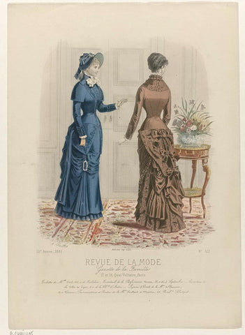 Revue de la Mode, Gazette de la Famille, Sunday, October 23, 1881, 10th year, No. 512: Toilettes de Melles Vidal (...), A. Chaillot, 1881 Canvas Print