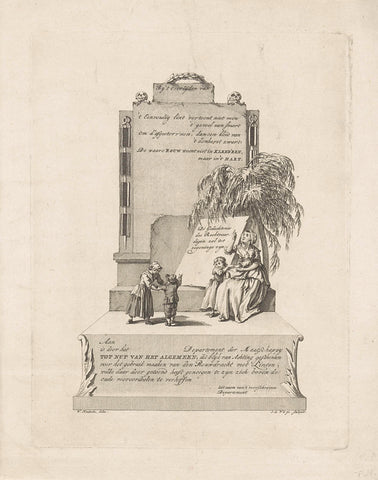 Memorial print awarded to bearers of the new mourning ribbons, 1794, Izaak Jansz. de Wit, 1794 Canvas Print