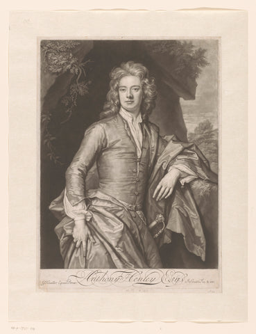 Portrait of Anthony Henley, John Smith (printmaker/ publisher), 1680 - 1742 Canvas Print