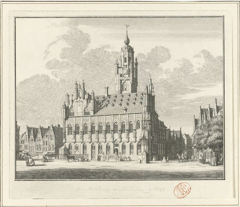 View of the town hall of Middelburg, 1743, Jan Caspar Philips, 1743 - 1746 Canvas Print