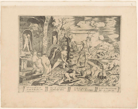 Diana en Actaeon, anonymous (possibly), 1556 Canvas Print