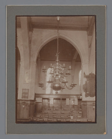 Interior of the old church in Maasland (situation before the fire in 1947), anonymous Canvas Print