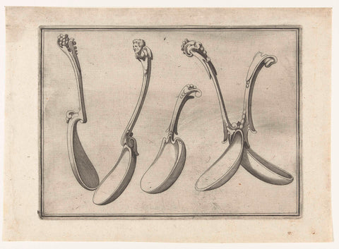 Five spoons, anonymous, c. 1604 - c. 1616 Canvas Print