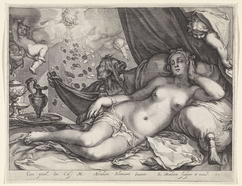 Jupiter and Danaë, Jacob Matham, 1610 Canvas Print