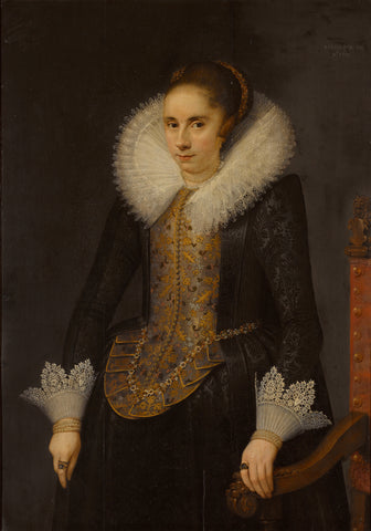 Portrait of Catharina Fourmenois (1598-1665), Salomon Mesdach (attributed to), 1619 Canvas Print