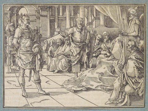 Herod appears before the judgment seat of Hyrkanus, Christopher of Shechem (I), 1574 Canvas Print