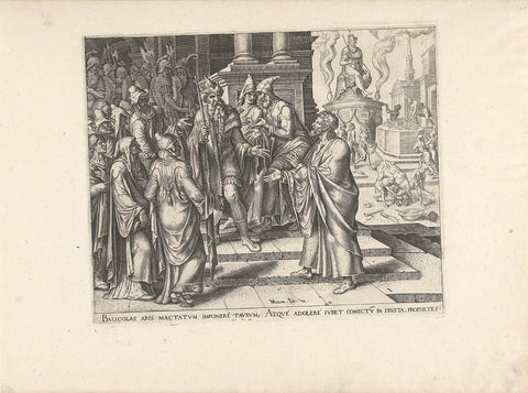 Elijah Competing with the Priests of Baal, Philips Galle, in or after 1567 - c. 1570 Canvas Print