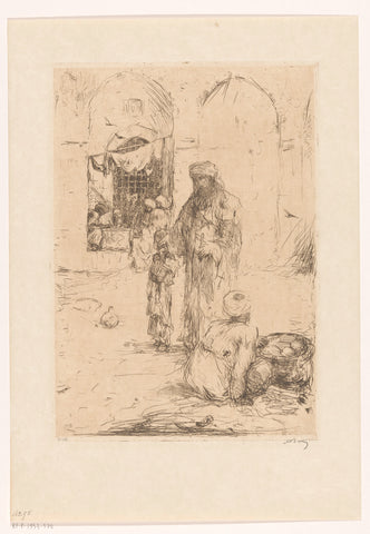 Blind beggar, Marius Bauer, before 1933 Canvas Print