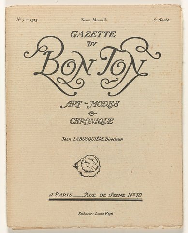 Gazette du Bon Ton.  Art, Modes et Frivolités, 1923, No. 5, Lucien Vogel, 1923 Canvas Print