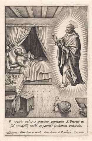 Ignatius of Loyola has a vision of Peter, Hieronymus Wierix, 1611 - 1615 Canvas Print