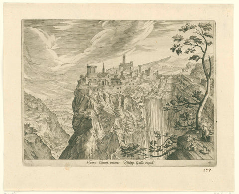 View of Tivoli, Adriaen Collaert, 1587 Canvas Print