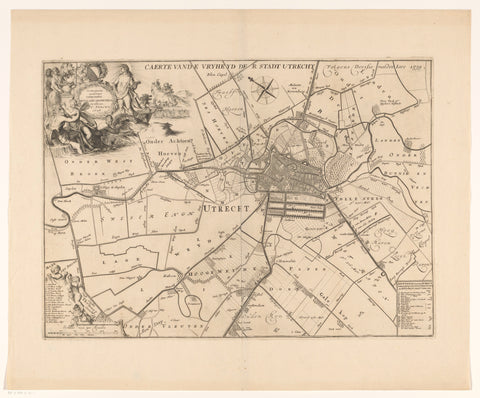 Map of the city freedom Utrecht, anonymous, 1696 Canvas Print