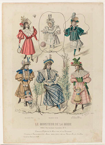 Le Moniteur de la Mode, 1894, Nr. 3007e, No. 21: Costumes d'Enfants (...), J. Bonnard, 1894 Canvas Print
