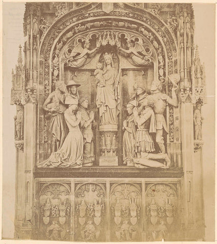 Funerary monument for Engelbrecht I, count of Nassau-Dillenburg, Johanna van Polanen, Johan IV, count of Nassau-Dillenburg, and Maria van Loon-Heinsberg, anonymous, 1850 - 1930 Canvas Print