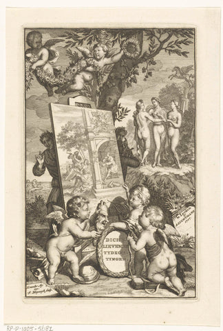 Allegory of poetry, François van Bleyswijck, 1717 Canvas Print