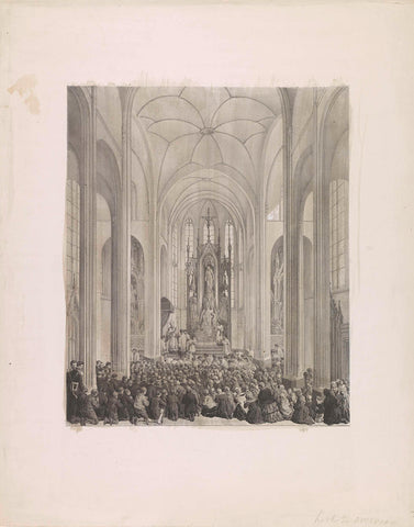 Inauguration of the Roman Catholic Church in Overveen, 1856, anonymous, 1856 Canvas Print