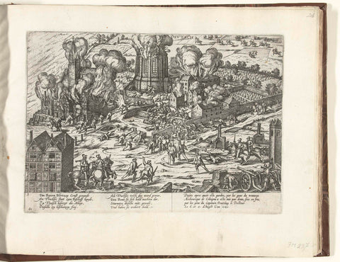 Deutz is set on fire, 1583, Frans Hogenberg, 1583 - 1585 Canvas Print