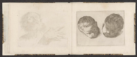 Two heads of young children, Giuseppe Maria Mitelli, c. 1663 - c. 1666 Canvas Print