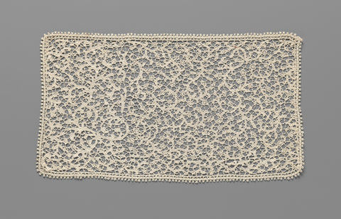 Strip of needle lace with spiral vines entertained into a doily, anonymous, c. 1900 Canvas Print