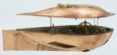 Model of a submarine, Antoine Lipkens, Olke Uhlenbeck, 1835 - 1840 Canvas Print