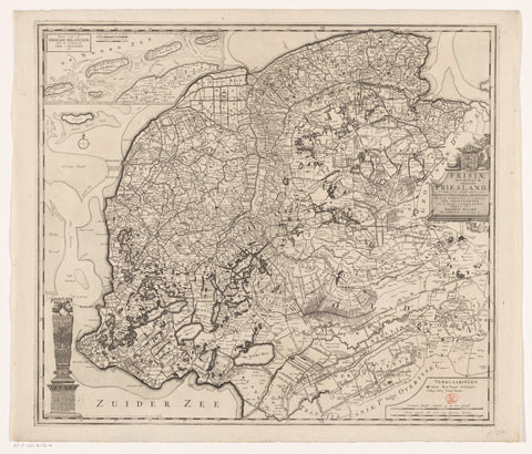 Map of Friesland, anonymous, c. 1703 Canvas Print