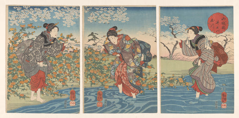 The Ide Tama River in Yamashiro Province, Utagawa Kuniyoshi, c. 1847 Canvas Print