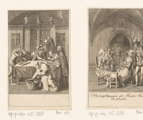 Charlemagne in his library, Daniel Nikolaus Chodowiecki, 1795 Canvas Print