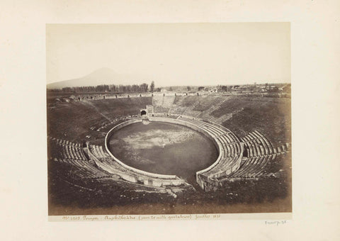 Interior of the amphitheatre of Pompeii, anonymous, c. 1865 - c. 1875 Canvas Print